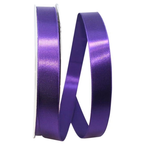 Reliant Ribbon - 5000-064-05C, Double Face Satin Charm Dfs Ribbon, Purple, 7/8 Inch, 100 Yards