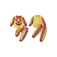 thumbnail image 2 of RUINIXCW Kids Toddler Baby Boy Girl Halloween Outfit Clown Costume Infant Baby Boy Girl Fall Winter Clothes Collar Grimace Sweatshirt and Pants Set, 2 of 10