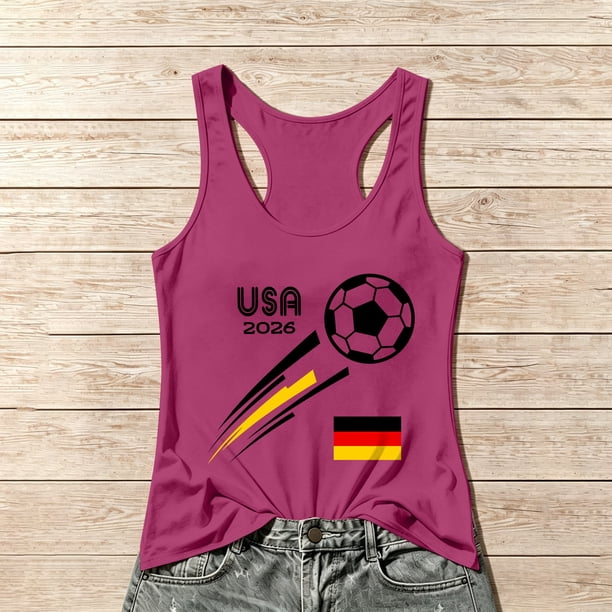 Women's Football Graphic Tank Tops, Women's Sleeveless Running Tank Top, Breathable Lightweight Sports Vest for Workout, Gym, Yoga, Training for Soccer Tournament 2026 Hot Pink Size: 2XL