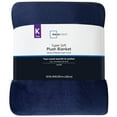 thumbnail image 3 of Mainstays Super Soft Plush Bed Blanket, Indigo, King 102"X90", Suitable for Adult, 3 of 7