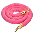 thumbnail image 1 of Unique Bargains 5.5 Feet Pink Velvet Stanchion Rope, Crowd Control Barrier Rope with Snap Hook, Golden, 1 of 6