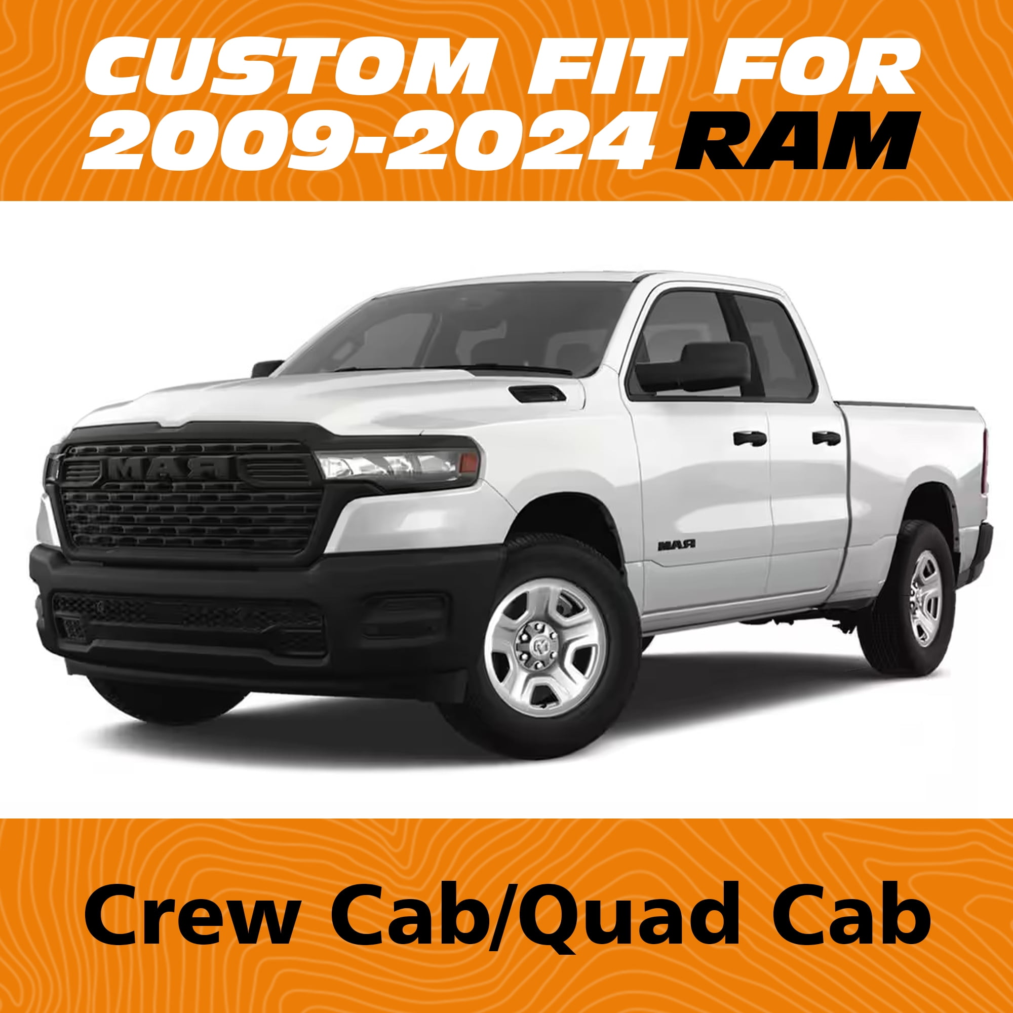 Full Set Truck Seat Covers for 2009-2018 & 2019-2025 for Dodge for Ram 1500, 2500, 3500 Crew Cab | Black for Dodge for Ram Accessories