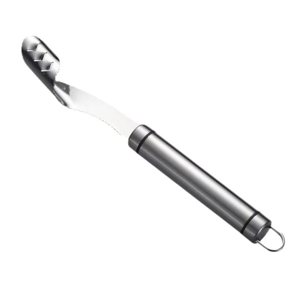 Descorazonador de pimientos de acero inoxidable 304: herramienta para quitar semillas de pimientos verdes, pimientos morrones, berenjenas y calabacines, utensilio de cocina con borde dentado.