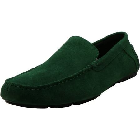 Calvin Klein Men's Miguel Calf Suede Grass Green Ankle-High Loafers & Slip-On - 9.5M