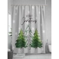 thumbnail image 5 of Fsddascl Grey Green Christmas Tree Shower Curtain Set - 72" x 78" Washable Bathtub Curtain with 12 Hooks, Xmas Trees Snowflake Winter Waterproof Fabric Stall Shower Curtains for Bathroom/Bathtub, 5 of 6