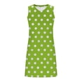 thumbnail image 6 of HAOTAGS Summer Dresses for Women 2026 Summer Polka Dot Women's Dress Casual Open - slit Green Size M, 6 of 7