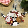 thumbnail image 3 of Yuarrent 6 piezas de bolsas de cubiertos de Navidad, decoraciones de mesa, soporte de vajilla para restaurante, adorno de de comedor, Kits de decoración para fiestas, 3 of 6