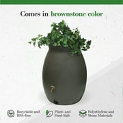 Algreen Castilla 50 Gallon Rain Water Collection Barrel, Brownstone