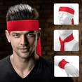 thumbnail image 3 of Cinta para la cabeza que absorbe el sudor, diadema con lazo, banda para el pelo para hombres, mujeres, niños y niñas, banda para el sudor ninja atlética, bandana pirata para tenis y entrenamiento., 3 of 5