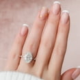 thumbnail image 4 of Silvago Jewel Oval Cut Excellent 2.3 Ct Diamond Ring For Women's - 14K White Gold Plated Ring - Solitaire with Accent Diamond Rings for Women's - Unique Solitaire With Accent Diamond Rings, 4 of 7