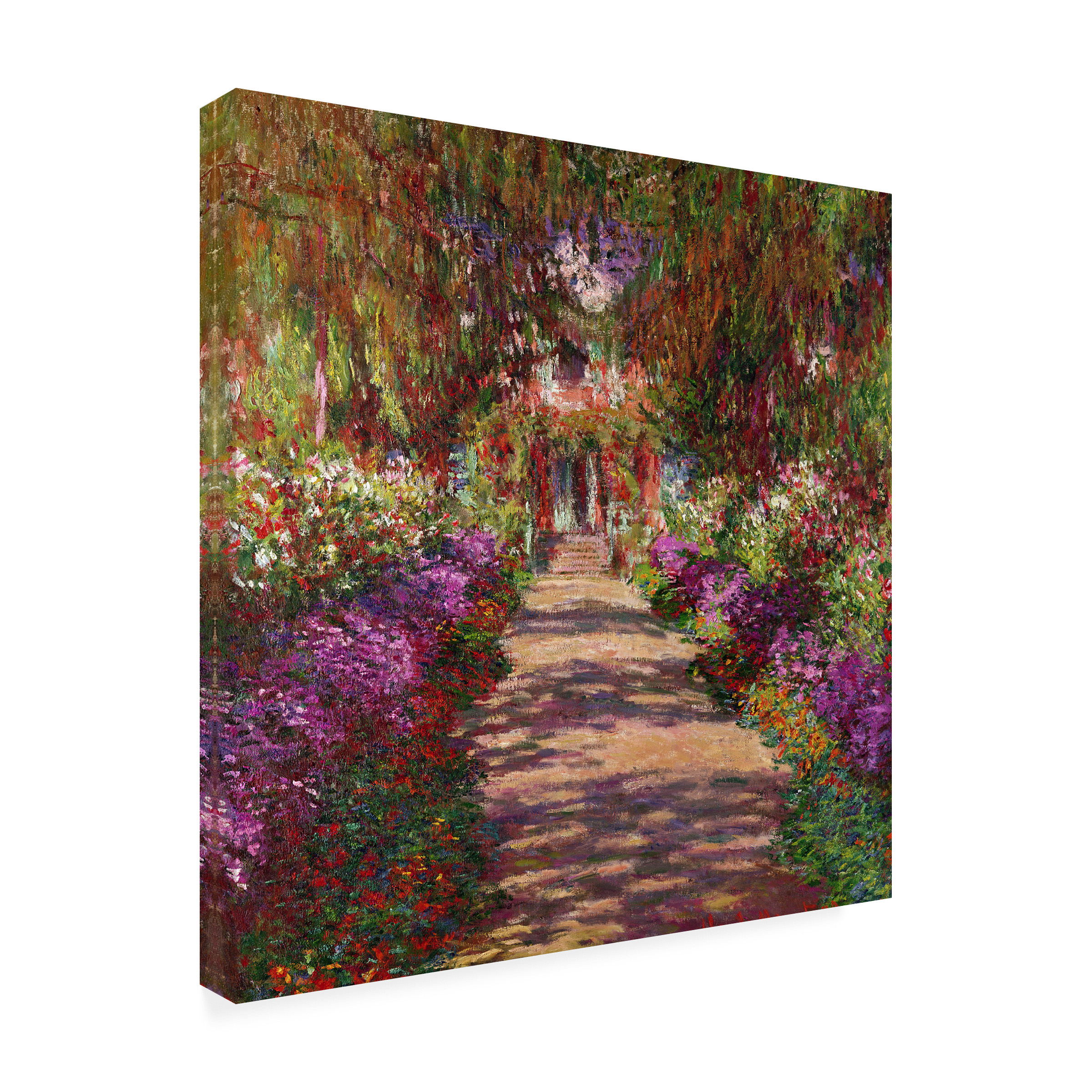 Trademark Fine Art Claude Monet A Pathway In Monet'S Garden Canvas Wall Art - 24x24
