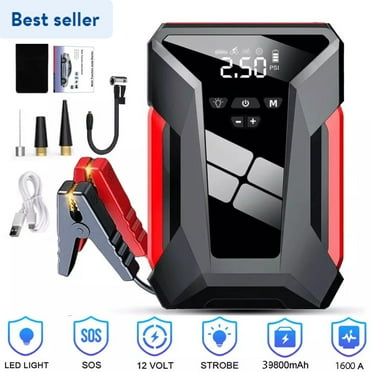 8 in 1 Car Jump Starter with Air Compressor Battery Charger 12V Jump Box Jumper