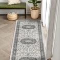 thumbnail image 2 of Hallway 2x6 Washable Runner Rug: Oriental Stain Resistant Kitchen Entryway Rugs Farmhouse Ultra Soft Bathroom Bedroom Print Floor Mat Thin Non Slip Indoor Carpet For Living Room Laudry (2 X 6  Grey), 2 of 6