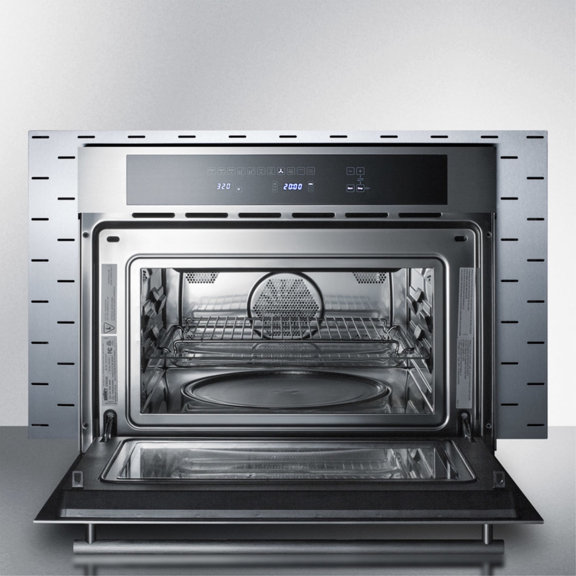 Stainless steel trim kit to extend width of CMV24 speed oven to 30"