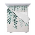 thumbnail image 7 of Quilts Twin Size Bedding Set, Teal Ombre Botanical Lightweight Quilted Comforter, Watercolor Pastoral Leaf Farmhouse Soft Reversible Bedspread Coverlet with Pillow Covers for All Season, 68" x 86", 7 of 7