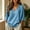 Assorted Colors (Blue, Light Blue, Pink, Gold, Red, Purple, Silver, Green), variant on Women's Metallic Shiny Top V-Neck 3/4 Sleeve Loose Fit Blouse, Sparkly Party Clubwear Disco Evening Tunic for Night Out Everyday Wear