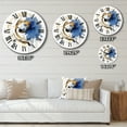 thumbnail image 4 of Designart "Abstract Circle Texture in Dark Blue & Gold V III" Modern Geometric Oversized Wall Clock, 4 of 6