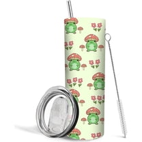 Frog Gifts, Frog Gifts for Women, Frog Mug/Cup, Frog Coffee Mug, Frog Water Bottle, Frog Accessories, Frog Stuff, Mushroom Frog, Frog Tumbler, Kawaii Frog, 20oz Tumbler with Lid and Straw