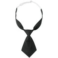 thumbnail image 1 of Corbatas cortas preatadas para mujeres INSPIRE CHIC, color sólido, corbata pequeña para uniforme escolar, negra, talla única, 1 of 5