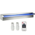 thumbnail image 1 of VEVOR Pool Fountain Stainless Steel, Pool Waterfall 23.6" x 4.5" x 3.1"(W x D x H) with LED Strip Light, Waterfall Spillway Rectangular Garden Outdoor, 1 of 9
