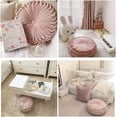 thumbnail image 7 of Round Throw Pillow Velvet Pleated 3D Pumpkin Round Pillow Boho Floor Cushion Couch for Bed Chair Home Car Sofa Decorations, 15 x 15 Inches, 7 of 7