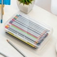 thumbnail image 3 of Clear Plastic Pencil Box Crayon Pen Storage Box Marker Pen for Case Stackable, 3 of 15
