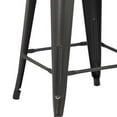thumbnail image 3 of AC Pacific Backless Distressed Metal Barstool, Black, 24 -inch, Set of 2, 3 of 5