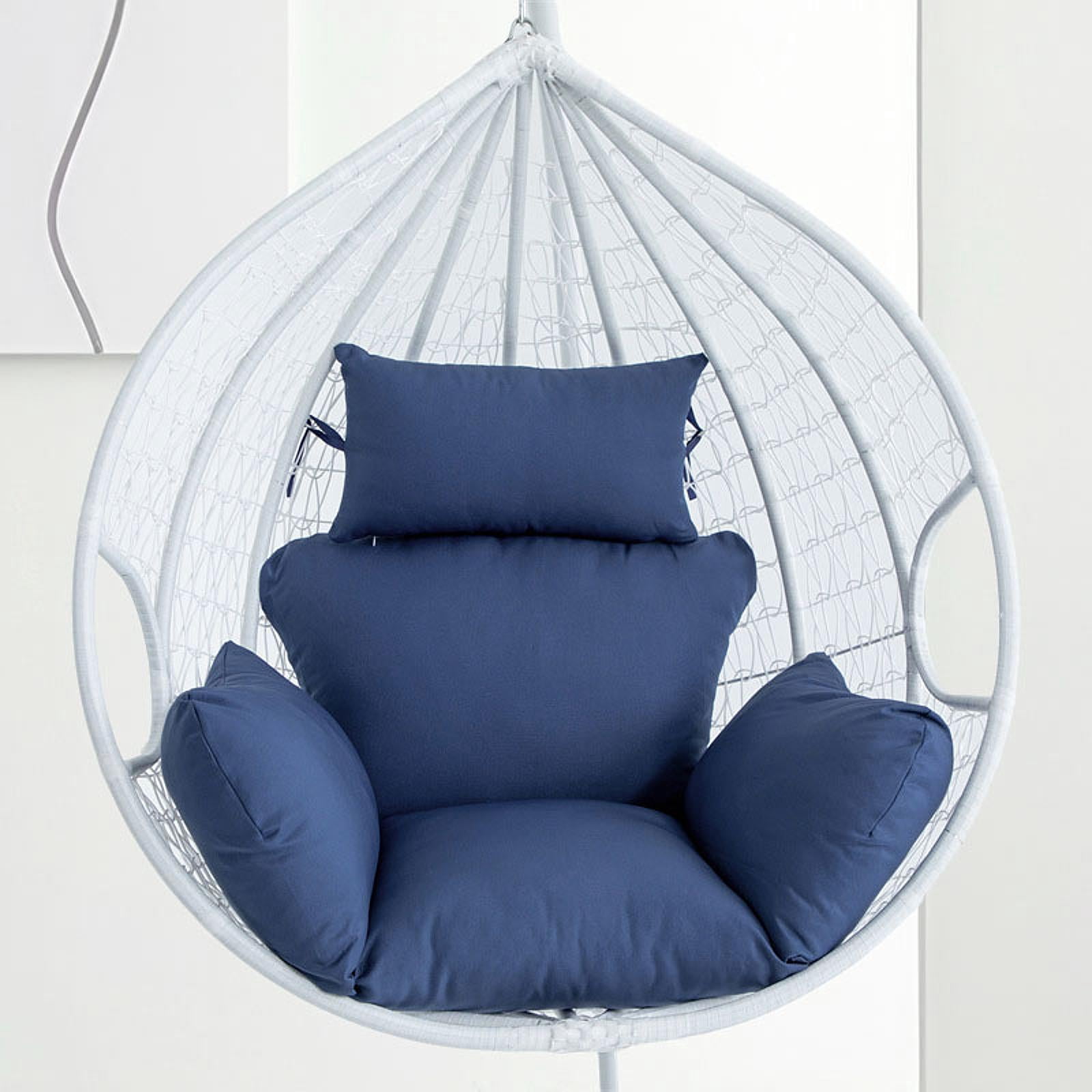 oshhni Egg Chair Cushion Hanging Seat Cushion for Family Balcony Outdoor Dark Blue