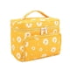 thumbnail image 1 of Bolsa de maquillaje para mujer, bolsa de maquillaje grande con asa, bolsa organizadora de maquillaje para niñas con soporte para brochas, Margarita, 1 of 7