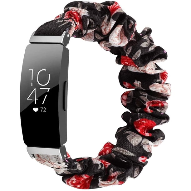 Scrunchies Compatible con Fitbit Inspire 2 Bandas, Reemplazo de pulseras de tela estampadas con patrón de tela elástica suave para mujer Xemadio WMZL-989-13