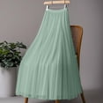 thumbnail image 3 of Pleated Mesh Skirt for Women Flowy Tulle Maxi Skirt Casual Elegant Long Skirt Flowy Party Bottoms, 3 of 5