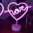 thumbnail image 3 of Neon Sign LED Heart-shaped Neon Light Battery/USB Powered Colorful Neon Lamp with Holder Base Heart Nightlight Decorative Table Light for Birthday Bar Christmas Party, 3 of 10