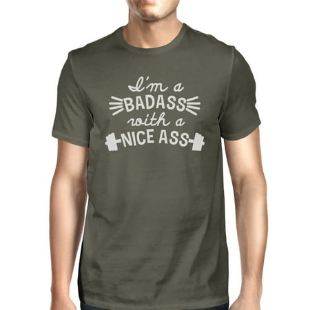 Bad Nice Ass Mens Cool Grey Lightweight Workout Tee T-Shirt For