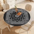 thumbnail image 5 of Western Paisley Bandanas Round Table Cover Kitchen Printed Waterproof Tablecloth Elastic Edged Tablecloth Fits Party Wedding Indoor Outdoor Tables, 5 of 8