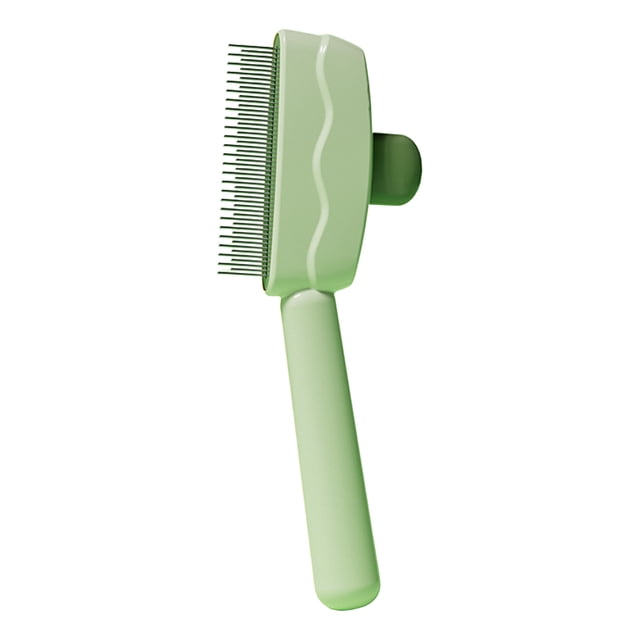 Self-Cleaning Pet Grooming Comb with Release Button for Hair and Flea Removal