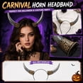 thumbnail image 2 of Viking Horn Headband Halloween Costume Accessory – Medieval Ox Horn Headpiece, Vintage Carved Design for Cosplay, Masquerade, Carnival Party (Silver), 2 of 5