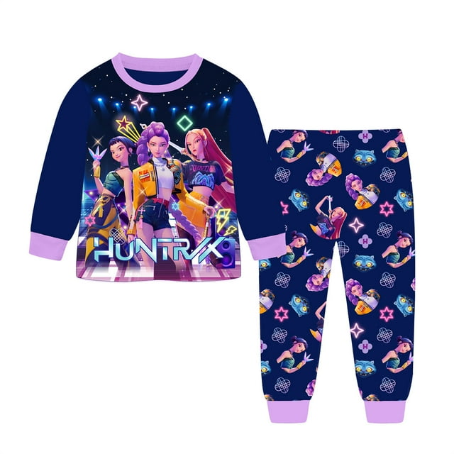 Ensemble de Pyjama K-POP Chasse aux Sorcières pour Enfants Femmes, Pyjama Mode, Robe de Princesse, Fille, T-Shirt à Manches Longues + Pantalon, 5-12 Ans