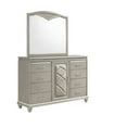 thumbnail image 5 of Madison 5 PC Queen King Glam Silver Upholstered Bedroom Set, 5 of 7