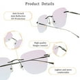 thumbnail image 5 of LifeArt Pure Titanium Frame Glasses/Blue Light Blocking Reading Glasses, Reduce Eyestrain, Stylish for Men and Women(Grey,+3.50 Magnification), 5 of 5