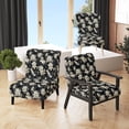 thumbnail image 1 of Designart "Toodings In Smoking Style" Chaise d'Appoint Noire à Fleurs - Fauteuil de Cottage pour Chambre, 1 of 7