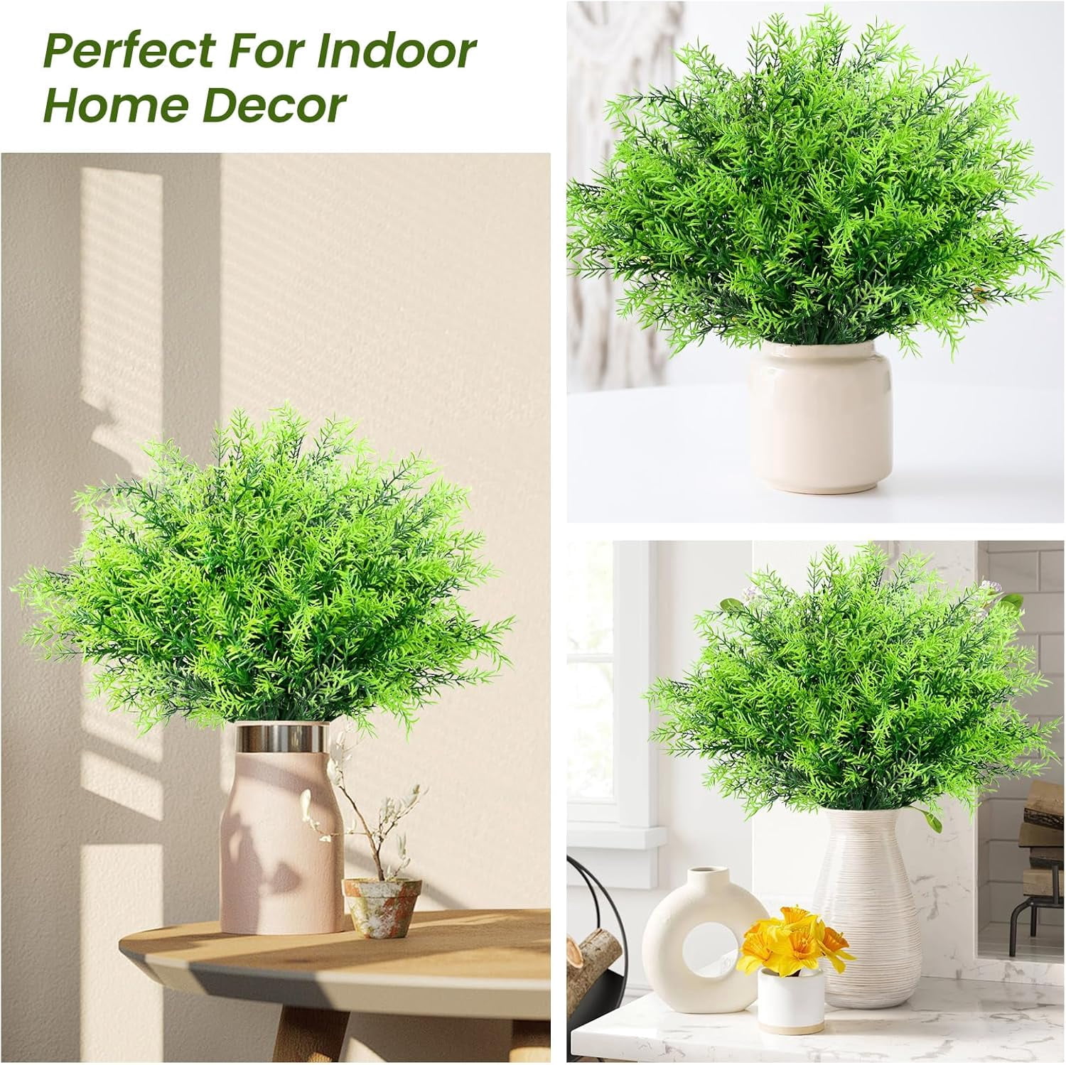 Artificial Plants Outdoor, 10pcs UV Resistant Faux Plants Outdoor, Fake Plants Greenery for Outdoor Planters for Front Porch Pot Decor