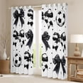thumbnail image 3 of Feelyou Cartoon Black Bowknot Black Out Curtains for Kid, Football Soccer Print Curtains Pack of 2 (42x63 Each), Fashion Ribbon Bedroom Curtains, Living Room Curtains Decor, 3 of 7