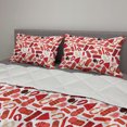 thumbnail image 2 of Bacon Comforter & Sham Bedding Set, Appetizing Yummy Farm Meat and Sausages Pattern with Beef Steaks Pork Ribs and Ham, 3 pcs Duvet Set Microfiber Filling Quilt, 5 Sizes, Multicolor, by Ambesonne, 2 of 4