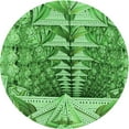 thumbnail image 1 of Ahgly Company Machine Washable Indoor Round Transitional Green Area Rugs, 5' Round, 1 of 7