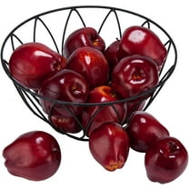16PCS Artificial Red Apples, Red Delicious Apple，Plastic Fruit,Fake Fruit Lifelike Simulation Apples for Home Kitchen Table Basket Decoration, 3.43" x 2.95"