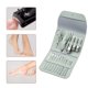thumbnail image 3 of Juego de manicura, kit de pedicura Juego de cortaúñas Kit de aseo profesional para hombres Kit de uñas de viaje portátil de acero inoxidableVerde, 3 of 5