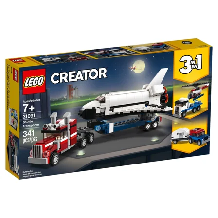 LEGO Creator Kid's 3 in 1 Shuttle Transporter Building Toy, 341 Piece