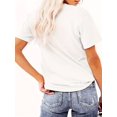 thumbnail image 3 of Chic Sun & Letter Print Women's T-Shirt - Casual Crew Neck, Short Sleeve, Comfort Fit for Summer, 3 of 6
