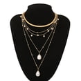 thumbnail image 3 of PVCS Collier Perles de Riz Rétro en Métal Multicouche Bijoux pour Dames Cadeau, 3 of 9