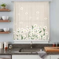 thumbnail image 5 of Spring Floral Sheer Curtains 63 Inches Long, White Daisy Farmhouse Linen Texture Light Filering Curtains, Breathable Simi Curtain Privacy Drapes for Living Room Bedroom Lightweight Window Treatment, 5 of 9